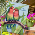 Personalized Love Birds House Flag