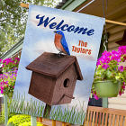 Personalized Blue Bird Welcome House Flag 83041662L