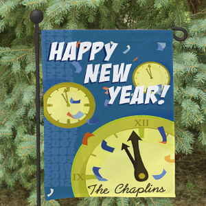Personalized Happy New Year Garden Flag