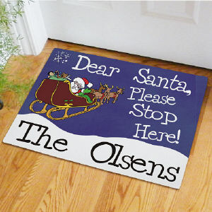 Santa's Sleigh... Please Stop Here Doormat