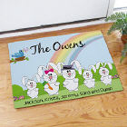 Easter Bunny Family Welcome Doormat