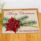 Personalized Poinsettia Welcome Doormat 83137867