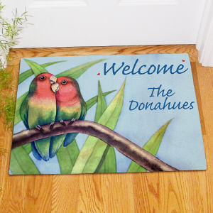 Personalized Love Birds Welcome Doormat