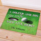 Personalized Tee-rrific Wife Golf Doormat