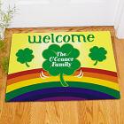 Personalized Four Leaf Clover Welcome Doormat 83152837x