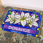 Personalized Lily Flowers Welcome Doormat