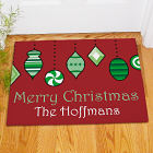 Personalized Holiday Ornaments Doormat 83160387x