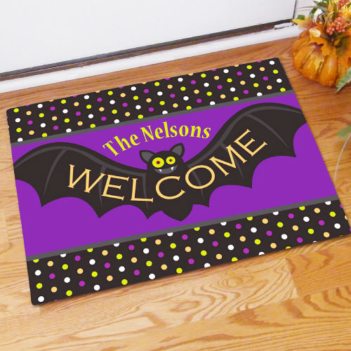 Personalized Bat Halloween Doormats