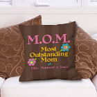 Personalized Outstanding Mom Throw Pillow