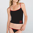Embroidered Initial Ladies Black & Red Intimate Apparel Set E315820X