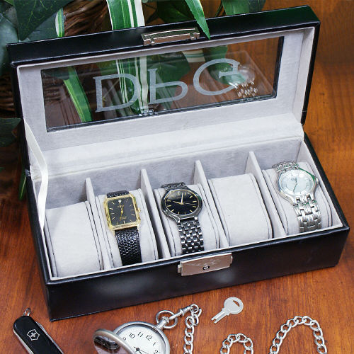 Personalized Leather Watch Display Case GiftsForYouNow