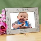 Engraved Happy Birthday Silver Picture Frame