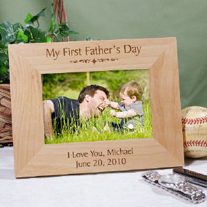 My First Fathers Day Wood Picture Frame