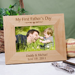 My First Fathers Day Wood Picture Frame