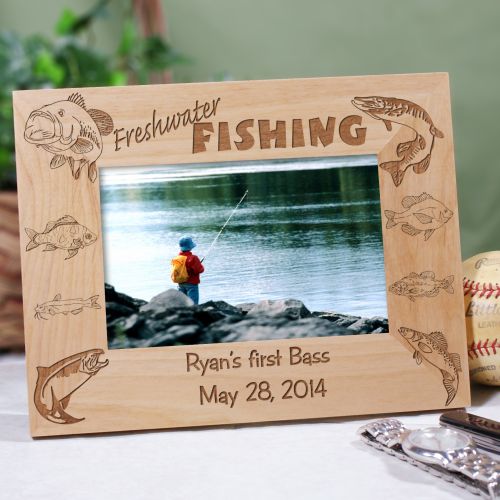 Personalized Fishing Fisherman Picture Frame Freshwater Fishing Photo