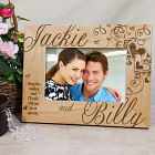 Engraved Couples Hearts Wood Picture Frame