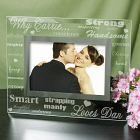 Engraved Why I Love You Glass Picture Frame