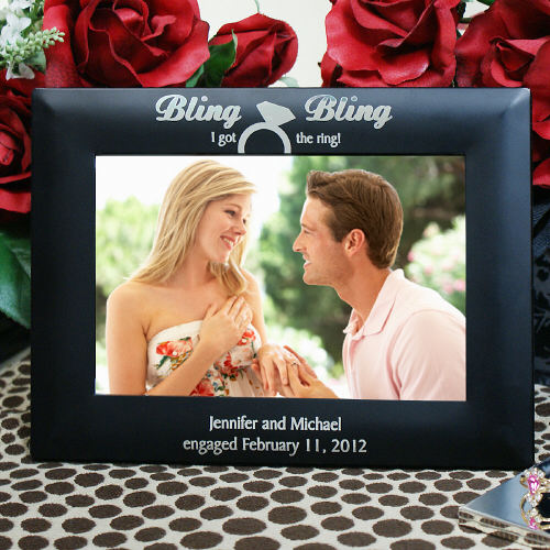 Engagement Picture Frame Engraved Engagement Picture Frame