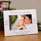Engraved Mr. and Mrs. White Wedding Frame