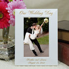 Engraved Wedding Day White Picture Frame L581716x