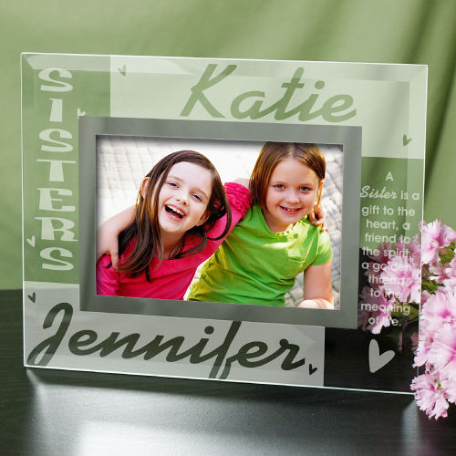 Sisters Personalized Glass Picture Frames