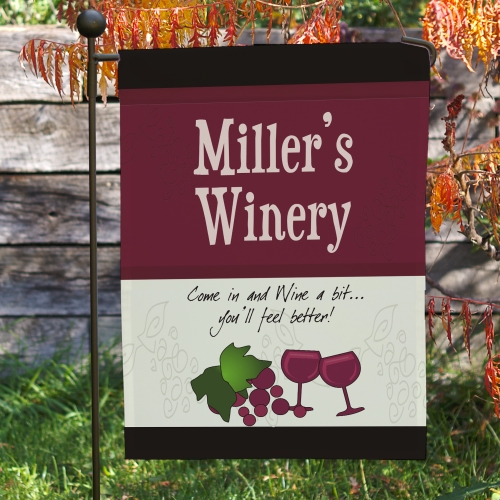 Personalized Winery Flag | Wine Garden Flag for Her