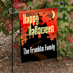 Personalized Happy Halloween Garden Flag With Your Name