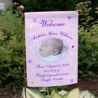 Newborn Baby Girl Announcement Garden Flag
