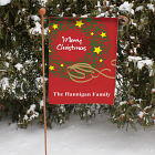 Personalized Christmas Wreath Garden Flag