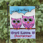 Personalized Owl Love U Forever Garden Flag