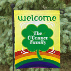 Personalized Lucky Four Leaf Clover Garden Flag