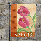Personalized Red Tulips Welcome Garden Flag