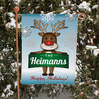 Personalized Reindeer Welcome Garden Flag 83060432