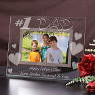Engraved Number One Dad Glass Picture Frame