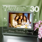Engraved 30th Birthday Glass Picture Frames