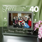 Engraved 40th Birthday Glass Picture Frames