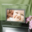 Engraved First Fathers Day Glass Picture Frame