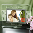 Our First Christmas Personalized Glass Picture Frame