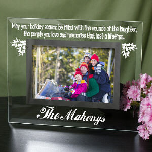 Holiday Memories Personalized Glass Picture Frame