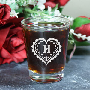 Personalized Heart Shot Glass