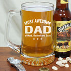 Engraved Most Awesome Parent Glass Mug