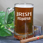 Engraved Irish Name Glass Mug