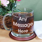 Engraved Block Message Glass Mug G20150