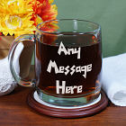 Engraved Funky Message Glass Mug G20160