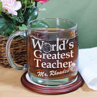 Engraved World's Greatest Teacher Glass Mug G211170