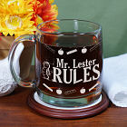 Engraved My Teacher Rules Glass Mug