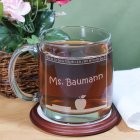 Engraved Teacher Glass Mug G222820
