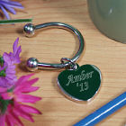 Engraved Graduation Silver Heart Key Chain