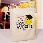 Off To The Real World Personalized Canvas Tote Bag