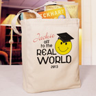 Off To The Real World Personalized Canvas Tote Bag